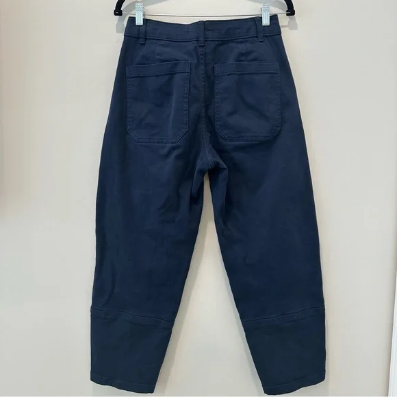 Everlane The Utility Barrel Pant Jean Cotton Twill Navy Blue High Rise 4 Panel - Picture 10 of 16